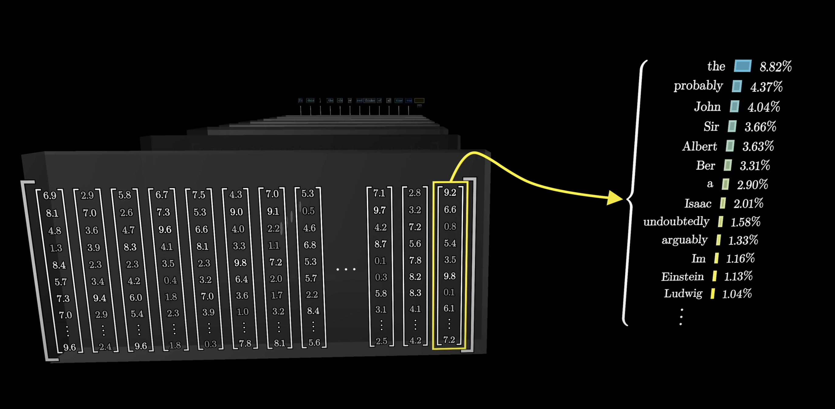 Fluffy blue creature phrase with adjectives and nouns highlighted