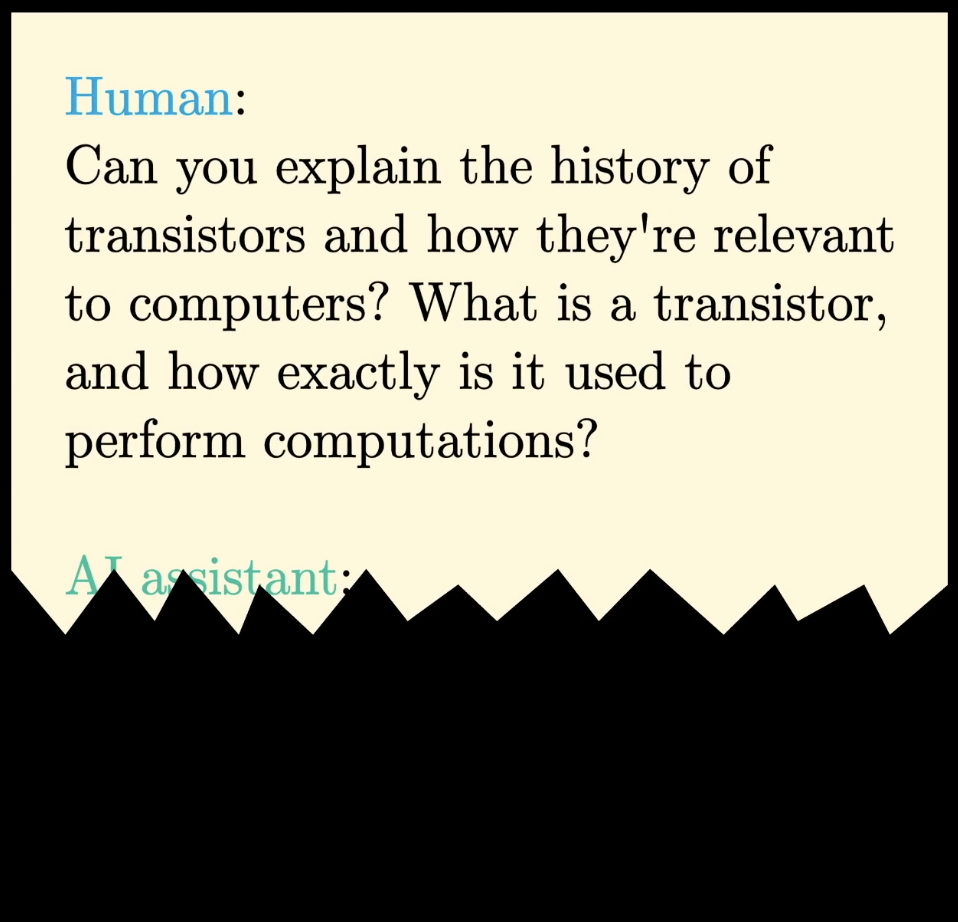 A dialogue script where the assistant's reply is missing