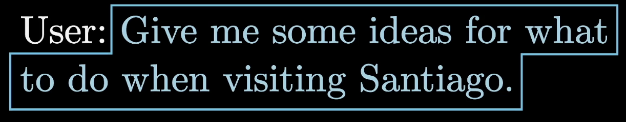 User input appended to the context